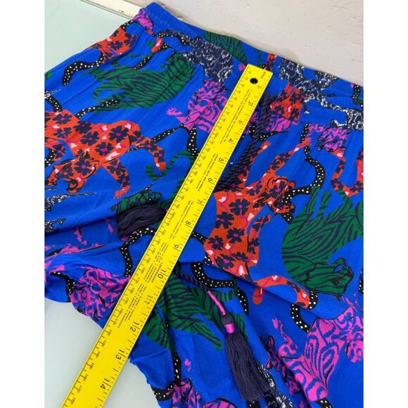 Anthropologie Pants Womens Medium M Animal Print Drawstrings Wide Leg Boho - Picture 6 of 10